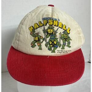 TNMT Teenage Mutant Ninja Turtles Adjustable Corduroy Baseball Cap Hat 1988 RARE